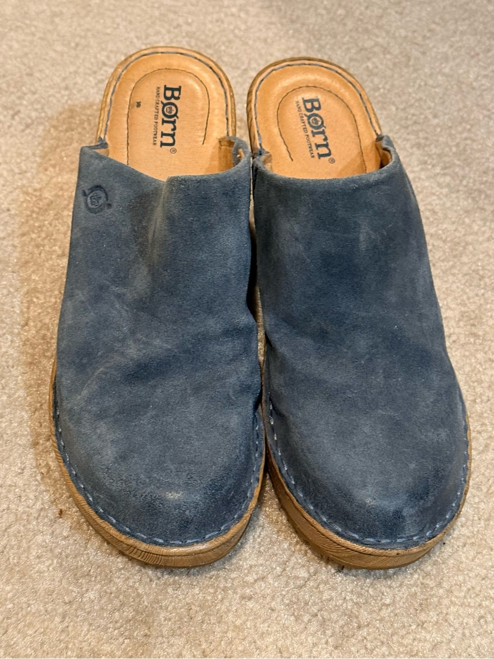 Born Men’s Navy Suede Slip-On Mules